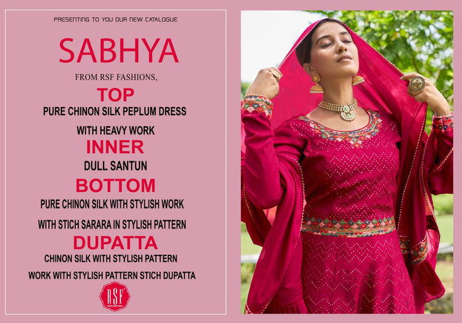 Rsf Sabhya Heavy Wedding Wear Pure Chinon Silk Latest Designer Salwar Kameez Collection